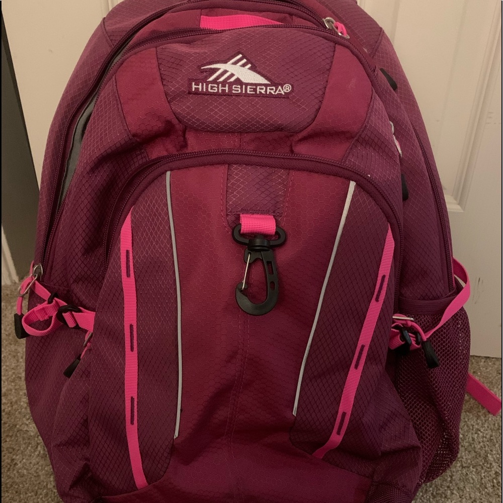 Pink and purple high Sierra backpack (NEVER USED)